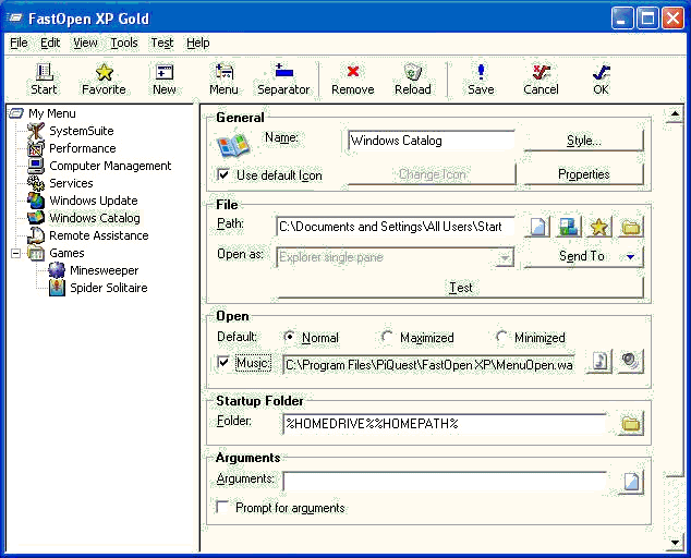 FastOpen XP Gold Screenshot
